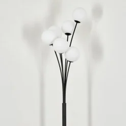 hofstein Lampadaire - Verre 12 cm Bernado Blanc, 6 lumières