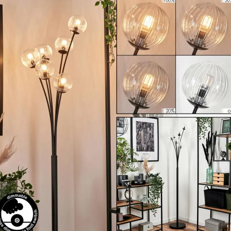 Lampes À Boules-hofstein Lampadaire - Verre 10 cm Bernado Clair, 6 lumières