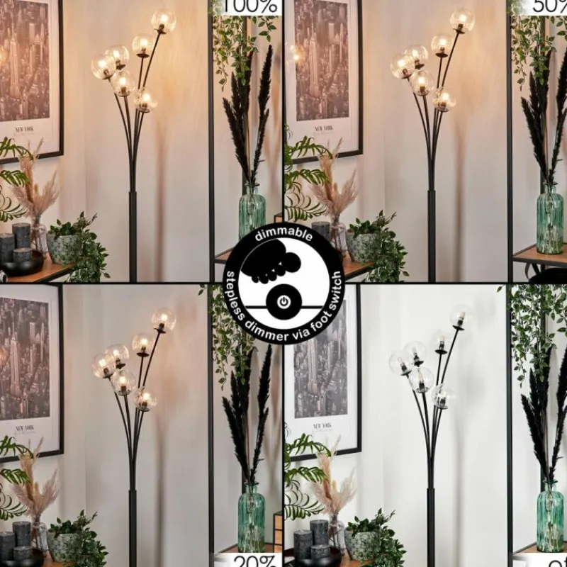 Lampes À Boules-hofstein Lampadaire - Verre 10 cm Bernado Clair, 6 lumières