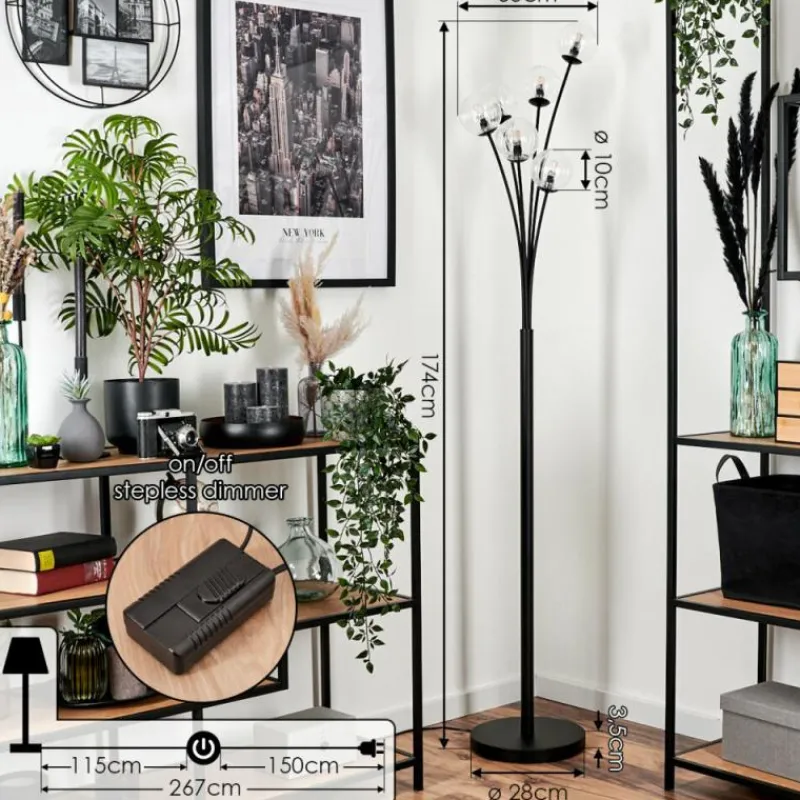 Lampes À Boules-hofstein Lampadaire - Verre 10 cm Bernado Clair, 6 lumières