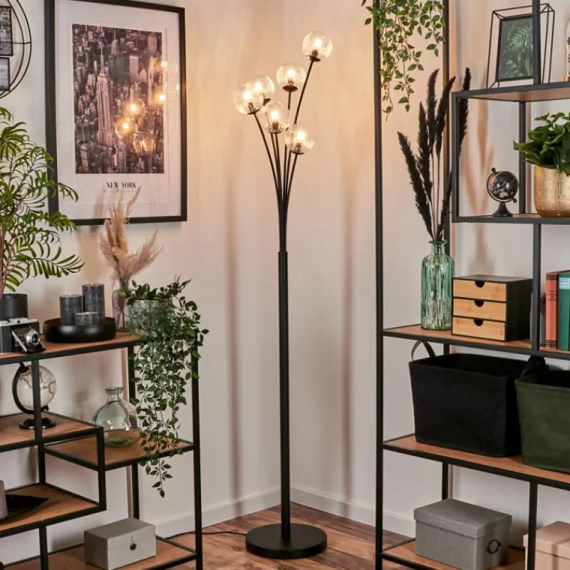 Lampes À Boules-hofstein Lampadaire - Verre 10 cm Bernado Clair, 6 lumières