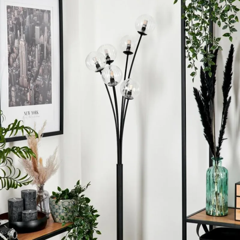 Lampes À Boules-hofstein Lampadaire - Verre 10 cm Bernado Clair, 6 lumières