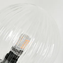 hofstein Lampadaire - Verre 12 cm Bernado Clair, 6 lumières