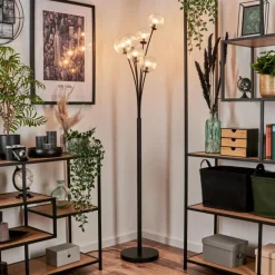 hofstein Lampadaire - Verre 12 cm Bernado Clair, 6 lumières