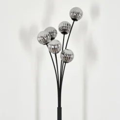 hofstein Lampadaire - Verre 10 cm Bernado Fumé, 6 lumières