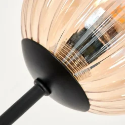 hofstein Lampadaire - Verre 10 cm Bernado Ambre, 6 lumières