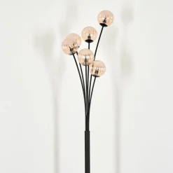 hofstein Lampadaire - Verre 10 cm Bernado Ambre, 6 lumières