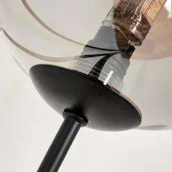 hofstein Lampadaire - Verre 15 cm Bernado Fumé, 3 lumières