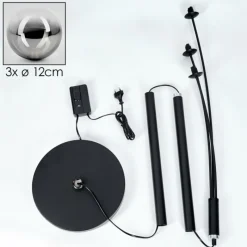 hofstein Lampadaire - Verre 12 cm Bernado Clair, Fumé, 3 lumières