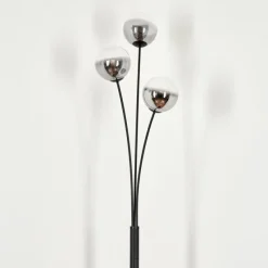 hofstein Lampadaire - Verre 12 cm Bernado Clair, Fumé, 3 lumières