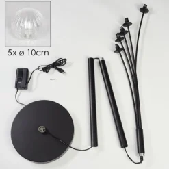 hofstein Lampadaire - Verre 10 cm Bernado Clair, 5 lumières