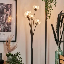 hofstein Lampadaire - Verre 10 cm Bernado Clair, 5 lumières