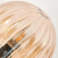 hofstein Lampadaire - Verre 10 cm Bernado Ambre, 5 lumières