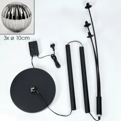 hofstein Lampadaire - Verre 10 cm Bernado Fumé, 3 lumières