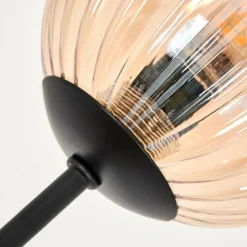 hofstein Lampadaire - Verre 10 cm Bernado Ambre, 3 lumières