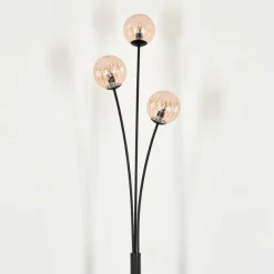 hofstein Lampadaire - Verre 10 cm Bernado Ambre, 3 lumières
