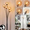 hofstein Lampadaire - Verre 10 cm Bernado Ambre, 5 lumières
