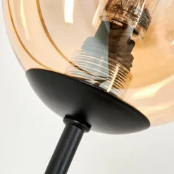 hofstein Lampadaire - Verre 10 cm Bernado Ambre, Clair, 5 lumières