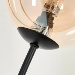 hofstein Lampadaire - Verre 12 cm Bernado Ambre, Clair, 5 lumières