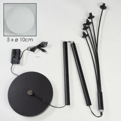 hofstein Lampadaire - Verre 10 cm Bernado Blanc, 5 lumières