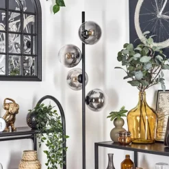 hofstein Lampadaire - Verre 15 cm Gastor Clair, Fumé, 4 lumières