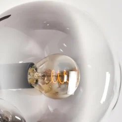 hofstein Lampadaire - Verre 15 cm Gastor Clair, Fumé, 4 lumières