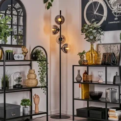 hofstein Lampadaire - Verre 15 cm Gastor Clair, Fumé, 4 lumières