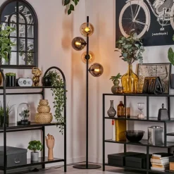 hofstein Lampadaire - Verre 15 cm Gastor Ambre, Fumé, 4 lumières