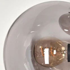 hofstein Lampadaire - Verre 15 cm Gastor Fumé, 4 lumières