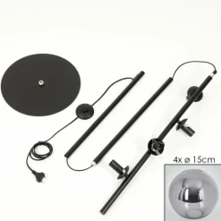 hofstein Lampadaire - Verre 15 cm Gastor Fumé, 4 lumières