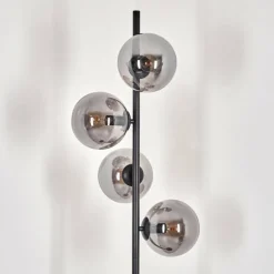 hofstein Lampadaire - Verre 15 cm Gastor Fumé, 4 lumières