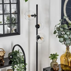 hofstein Lampadaire - Verre 15 cm Gastor Clair, 3 lumières