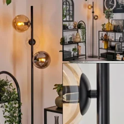 hofstein Lampadaire - Verre 15 cm Gastor Ambre, Clair, Fumé, 3 lumières