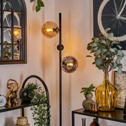 hofstein Lampadaire - Verre 15 cm Gastor Ambre, Clair, Fumé, 3 lumières