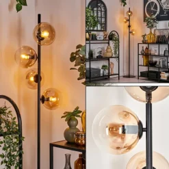 hofstein Lampadaire - Verre 15 cm Gastor Ambre, Clair, 4 lumières