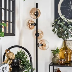 hofstein Lampadaire - Verre 15 cm Gastor Ambre, Clair, 4 lumières