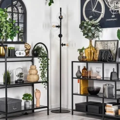 hofstein Lampadaire - Verre 15 cm Gastor Clair, 4 lumières