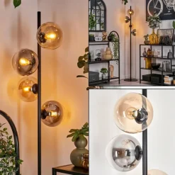 hofstein Lampadaire - Verre 15 cm Gastor Ambre, Clair, Fumé, 4 lumières