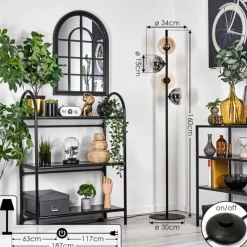 hofstein Lampadaire - Verre 15 cm Gastor Ambre, Clair, Fumé, 4 lumières