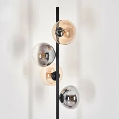 hofstein Lampadaire - Verre 15 cm Gastor Ambre, Clair, Fumé, 4 lumières