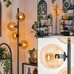 hofstein Lampadaire - Verre 15 cm Gastor Ambre, 4 lumières