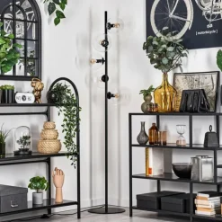 hofstein Lampadaire - Verre 15 cm Gastor Clair, 5 lumières