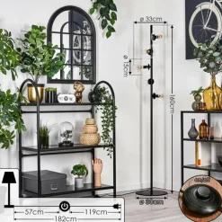 hofstein Lampadaire - Verre 15 cm Gastor Clair, 5 lumières