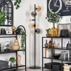 hofstein Lampadaire - Verre 15 cm Gastor Ambre, Clair, Fumé, 5 lumières