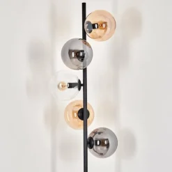 hofstein Lampadaire - Verre 15 cm Gastor Ambre, Clair, Fumé, 5 lumières