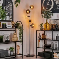 hofstein Lampadaire - Verre 15 cm Gastor Ambre, Clair, Fumé, 5 lumières