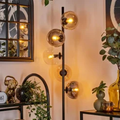 hofstein Lampadaire - Verre 15 cm Gastor Ambre, Clair, Fumé, 5 lumières