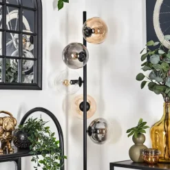 hofstein Lampadaire - Verre 15 cm Gastor Ambre, Clair, Fumé, 5 lumières