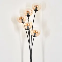 hofstein Lampadaire - Verre 15 cm Gastor Ambre, Clair, 5 lumières