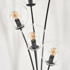 hofstein Lampadaire - Verre 15 cm Gastor Clair, 5 lumières